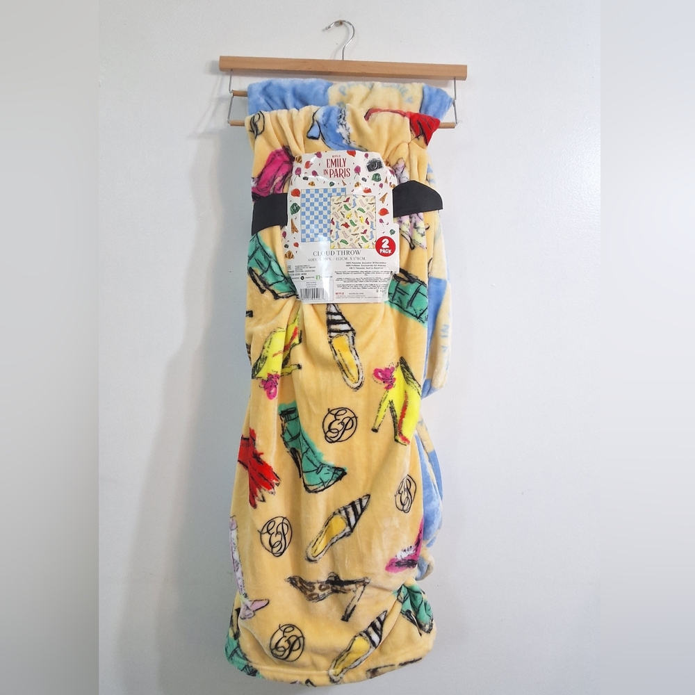 NWT Netflix Emily In Paris Cloud Soft  Throw Blankets, 2 Pack, 60 IN X 70 IN